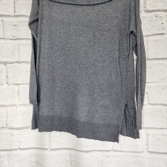 Caslon 3-in-1 Side Slit Convertible Cowl Neck Sweater Tunic Size Large Gray - Picture 4 of 12